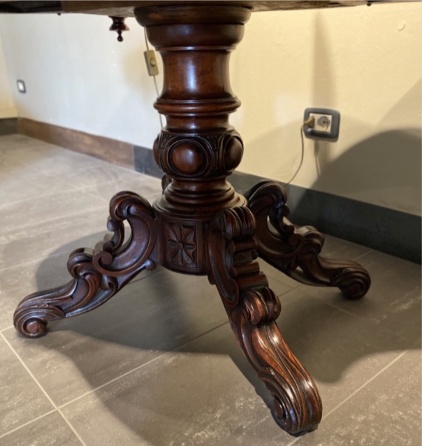 Antico Tavolo a Biscotto Luigi Filippo in Mogano-photo-2