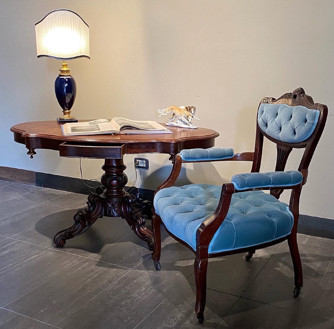 Poltrona inglese in mogano massiccio, fine XIX secolo (circa 1880-1900)-photo-2