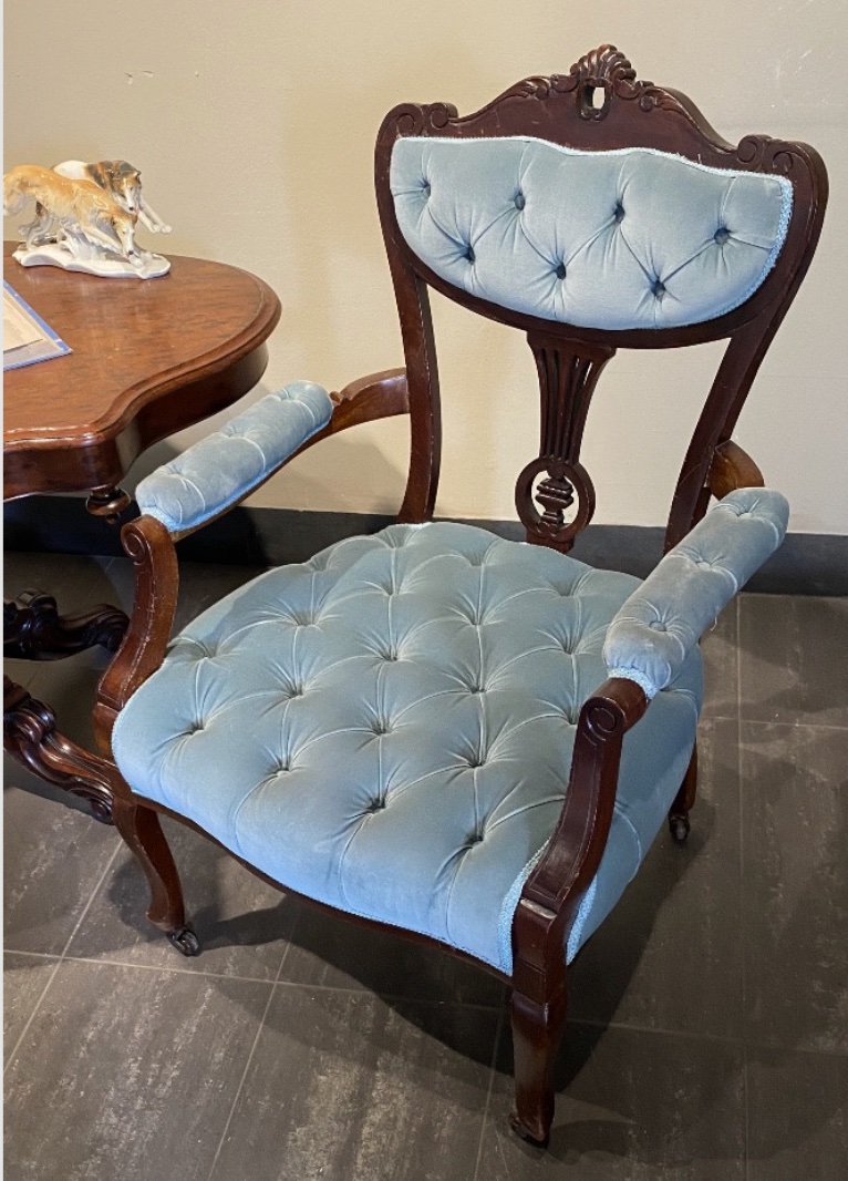Poltrona inglese in mogano massiccio, fine XIX secolo (circa 1880-1900)-photo-3