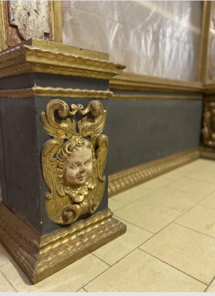 Coppia di maestose colonne architettoniche barocche italiane del XVII secolo-photo-2