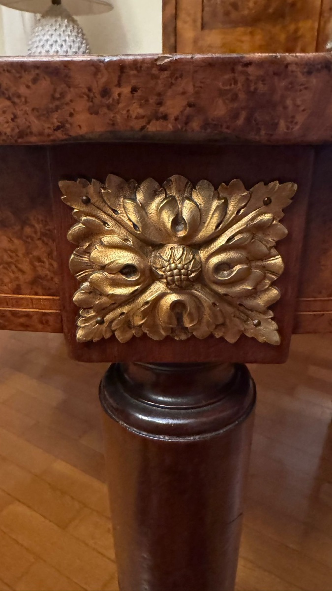 Tavolo ovale allungabile in radica di tuia – Fine Ottocento-photo-3