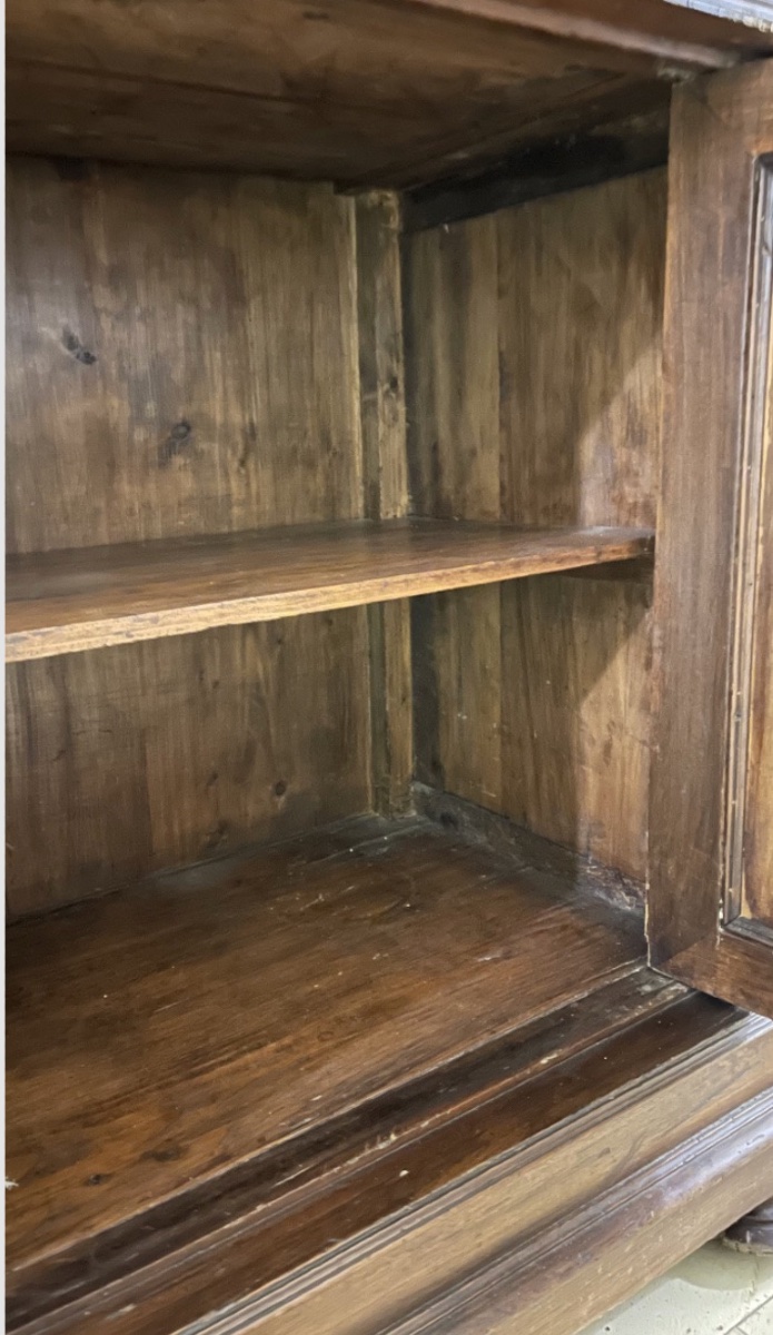 Credenza toscana a doppio corpo in massello di fine XIX secolo-photo-3