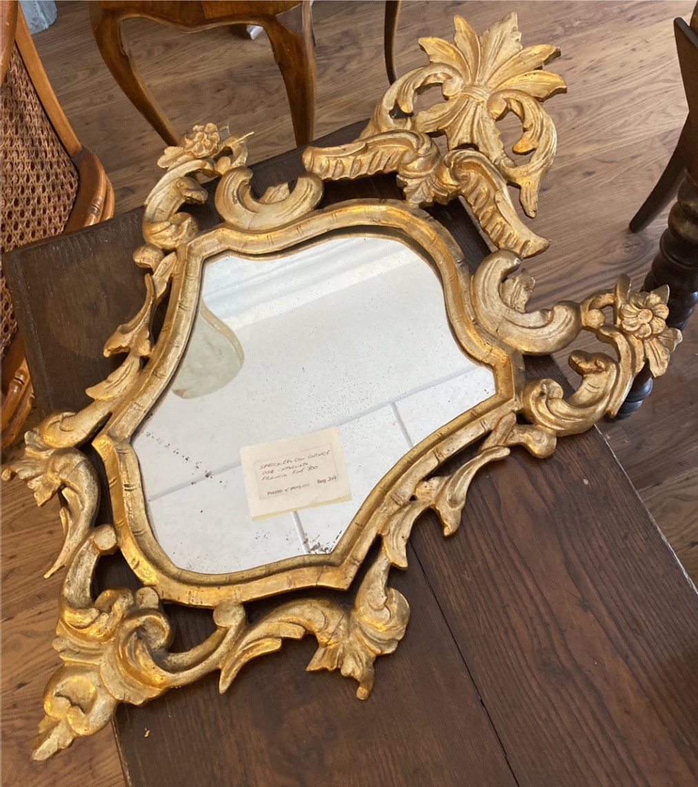 Specchiera con cornice dorata integrata, Francia, fine XIX secolo