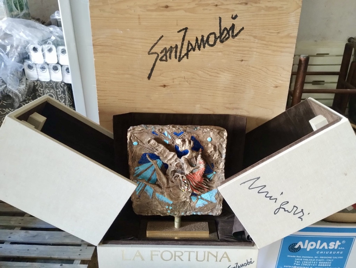 Scultura in bronzo policromo Luciano Minguzzi (Bologna 1911 – Milano 2004) La forza-photo-2