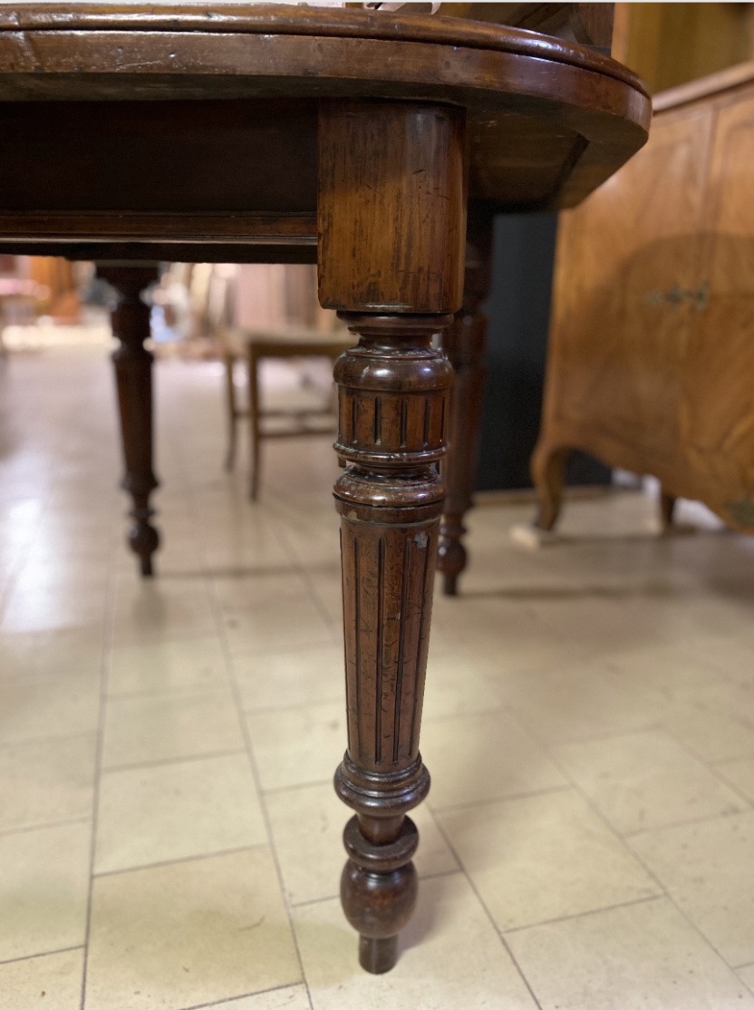 Tavolo da pranzo allungabile in mogano inglese, fine XIX secolo (circa 1880-1900)-photo-4