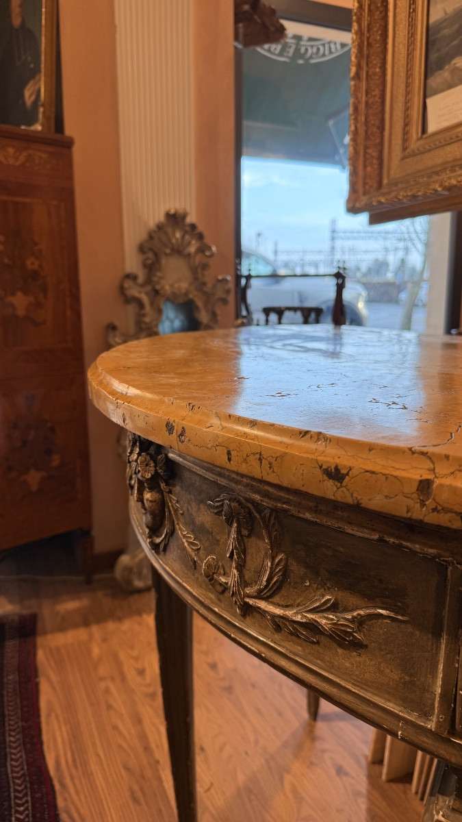 Consolle demi-lune di manifattura italiana della fine del XVIII secolo-photo-3