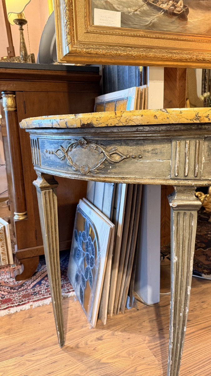 Consolle demi-lune di manifattura italiana della fine del XVIII secolo-photo-4