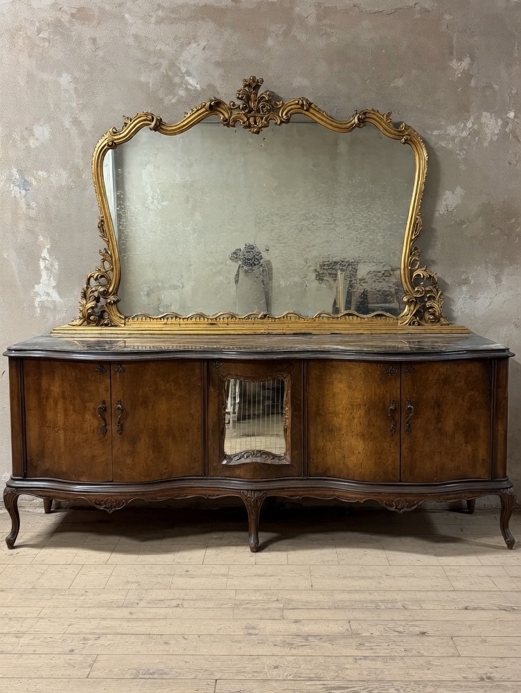 Grande credenza veneziana in stile barocco Chippendale primo del Novecento, fratelli Testolini