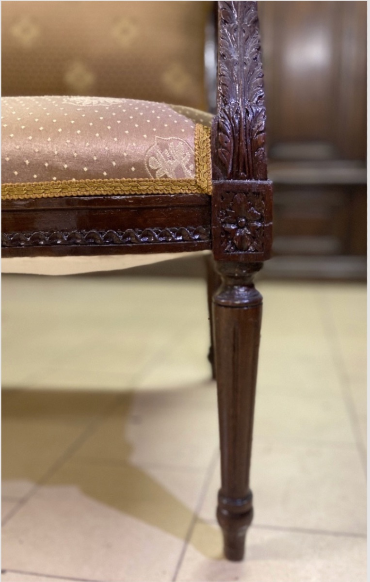 Divano toscano di fine XIX secolo in noce massello-photo-2