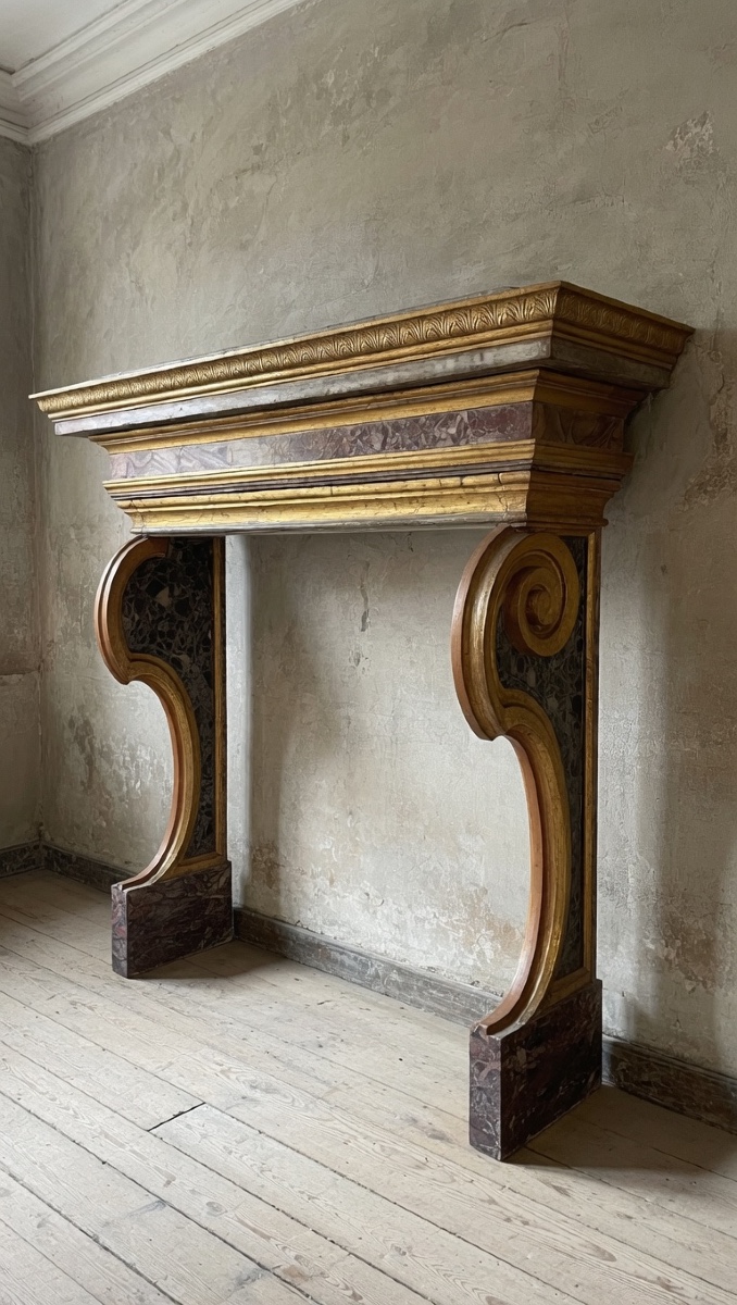 Cornice di camino toscana del XVIII secolo,