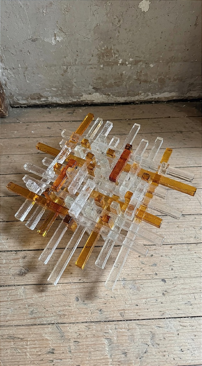 Applique a parete in vetro colorato, Poliarte, anni '60