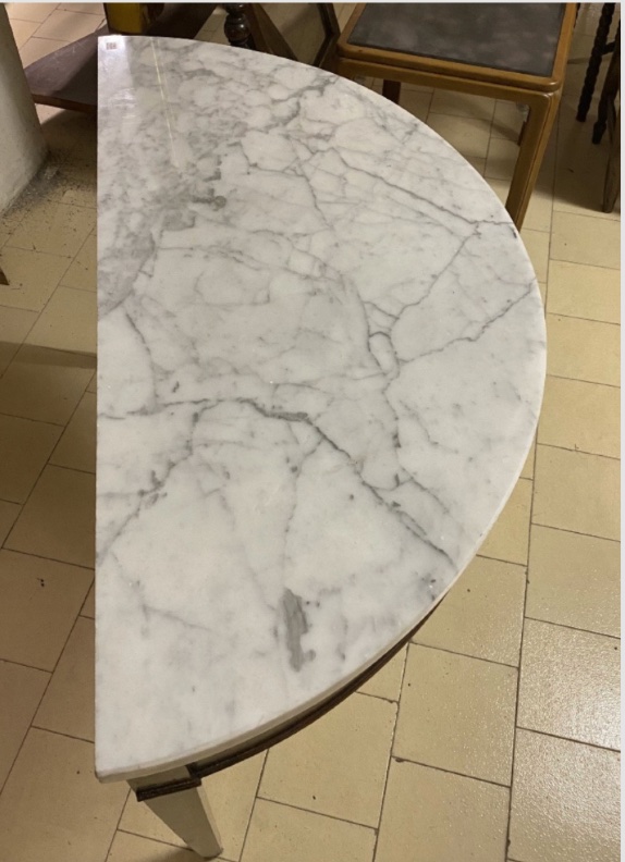 Consolle a mezzaluna in noce, risalente alla fine del XIX secolo-photo-2