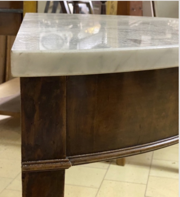 Consolle a mezzaluna in noce, risalente alla fine del XIX secolo-photo-3