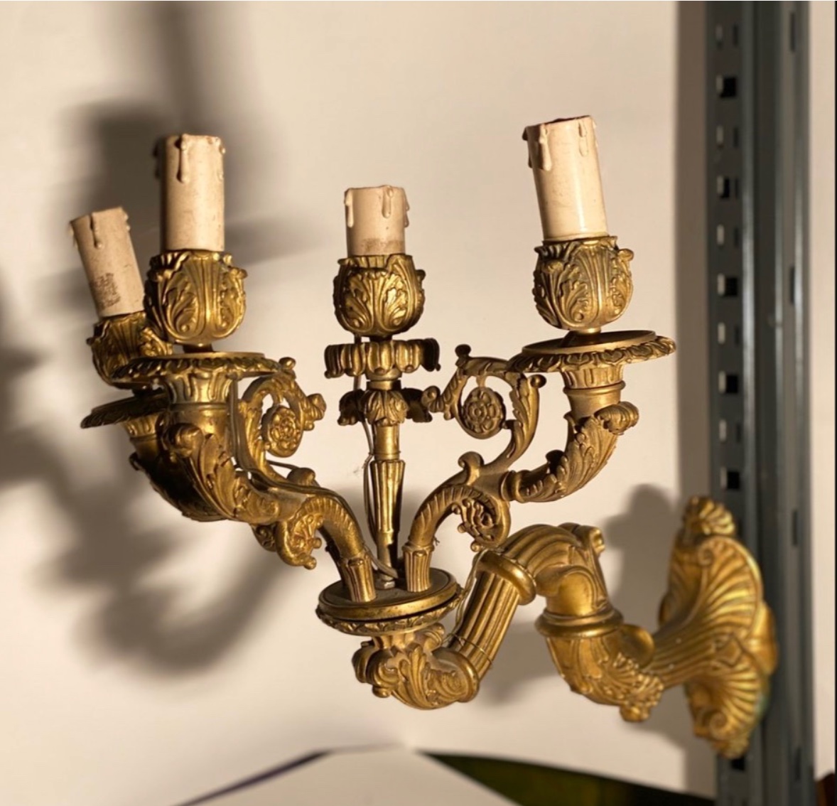 Coppia di Applique Luigi XVI in Bronzo Dorato (XIX Secolo) -photo-2