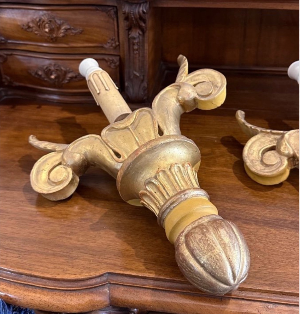 Appliques in legno intagliato e foglia oro – Fine ‘800-photo-3