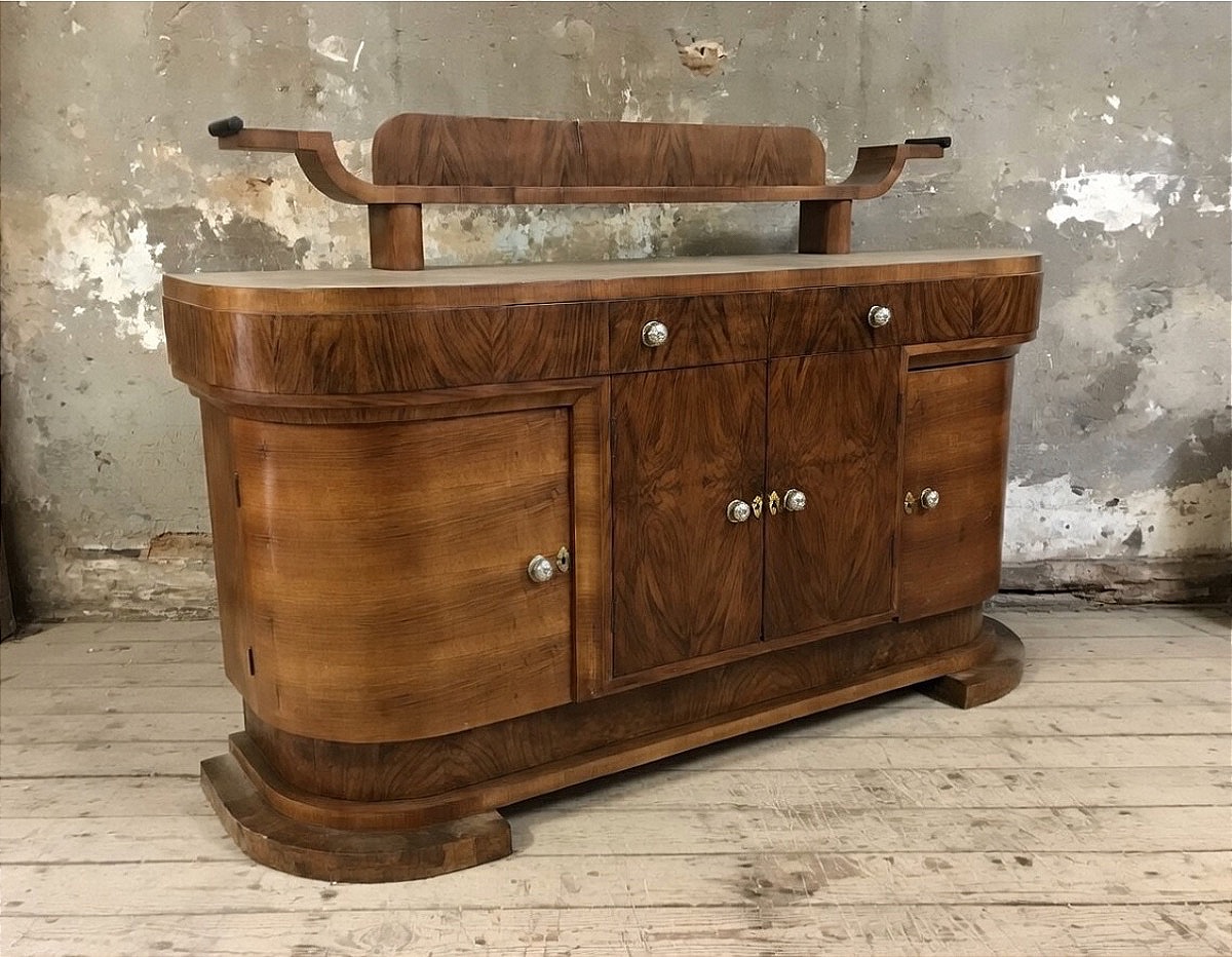 Credenza Art Déco in noce, anni ’30