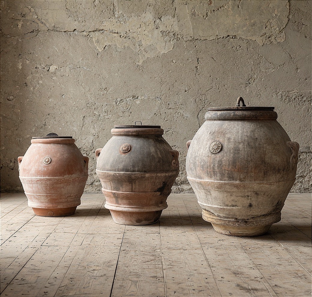 Orcio toscano in terracotta risalente al XIX secolo