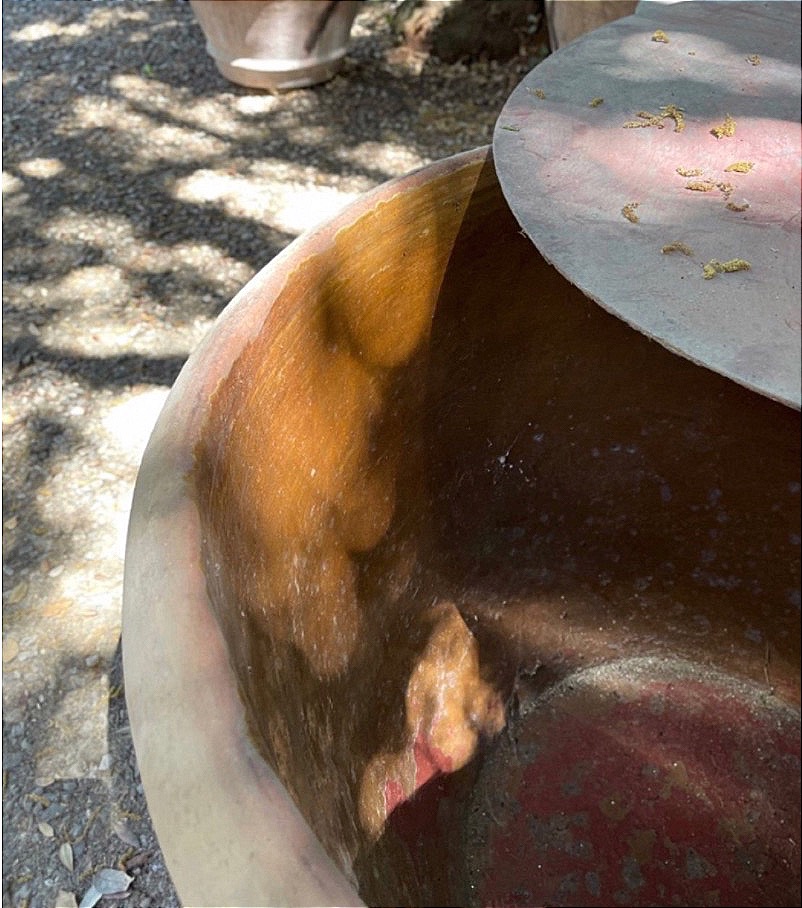 Conca da olio in terracotta, Toscana, fine Ottocento. -photo-4