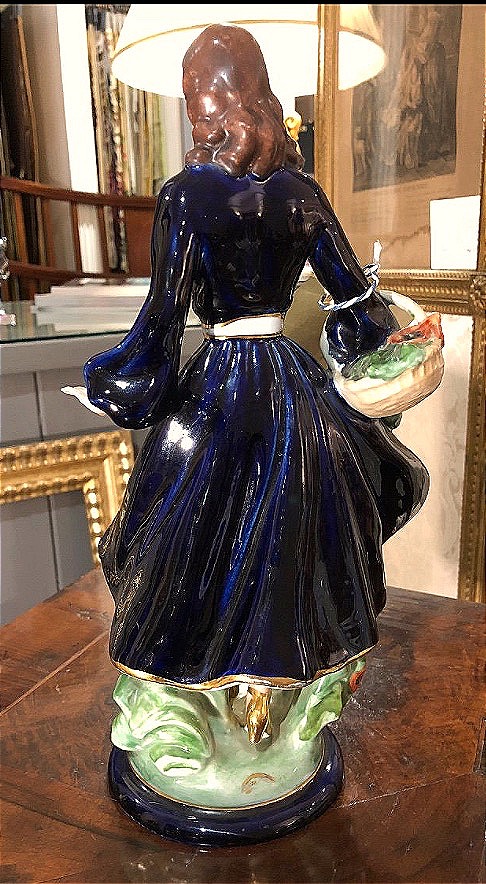 Statua in porcellana maiolicata Royal Dux, 1920-1940-photo-2