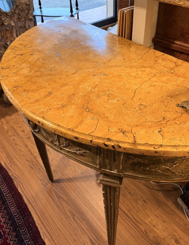 Elegante consolle demi-lune di manifattura italiana della fine del XVIII -photo-3