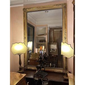 Specchiera francese periodo '800, oro e foglia oro.