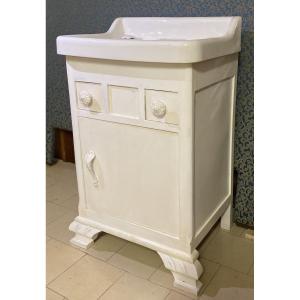 Mobiletto bagno liberty primo ‘900 in lacca.