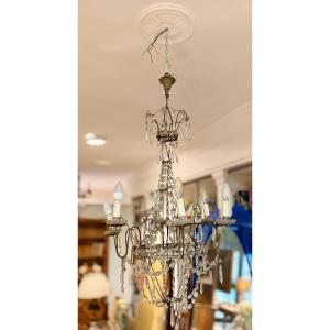Lampadario in Cristallo a Sei Luci – Metà Ottocento