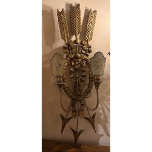 Applique da parete in ferro dorato – stile Luigi XVI