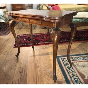 Tavolino a libro in noce e radica di noce – Fine XIX secolo