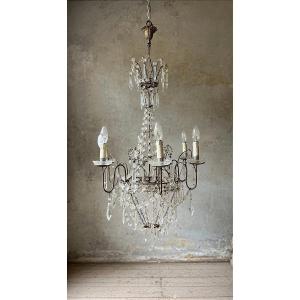 Lampadario in cristallo di manifattura ottocentesca