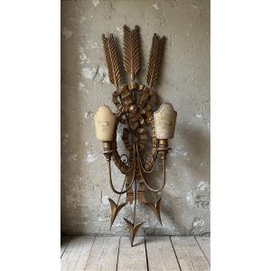 Applique da parete in ferro dorato – stile Luigi XVI