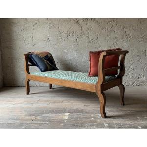 Panca / dormeuse in noce, risalente alla fine dell’Ottocento