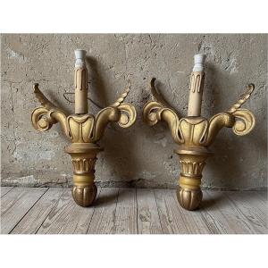 Appliques in legno intagliato e foglia oro – Fine ‘800