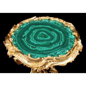 19th Century Gilt Bronze & Malachite Table