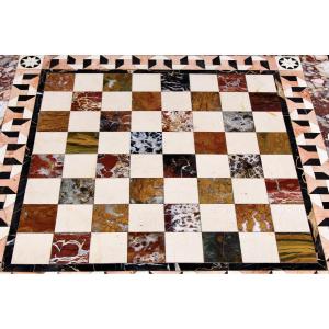19th Century Specimen Sicilian Jasper And Hard Stone Marble Game Board
