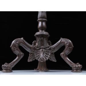 Early 19th Century Bronzed Iron Torchere Attributed To Karl Friedrich Schinkel