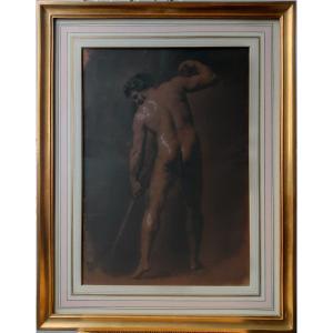 Michel Dumas (1812-1885). Academy Of A Man Standing, From Behind