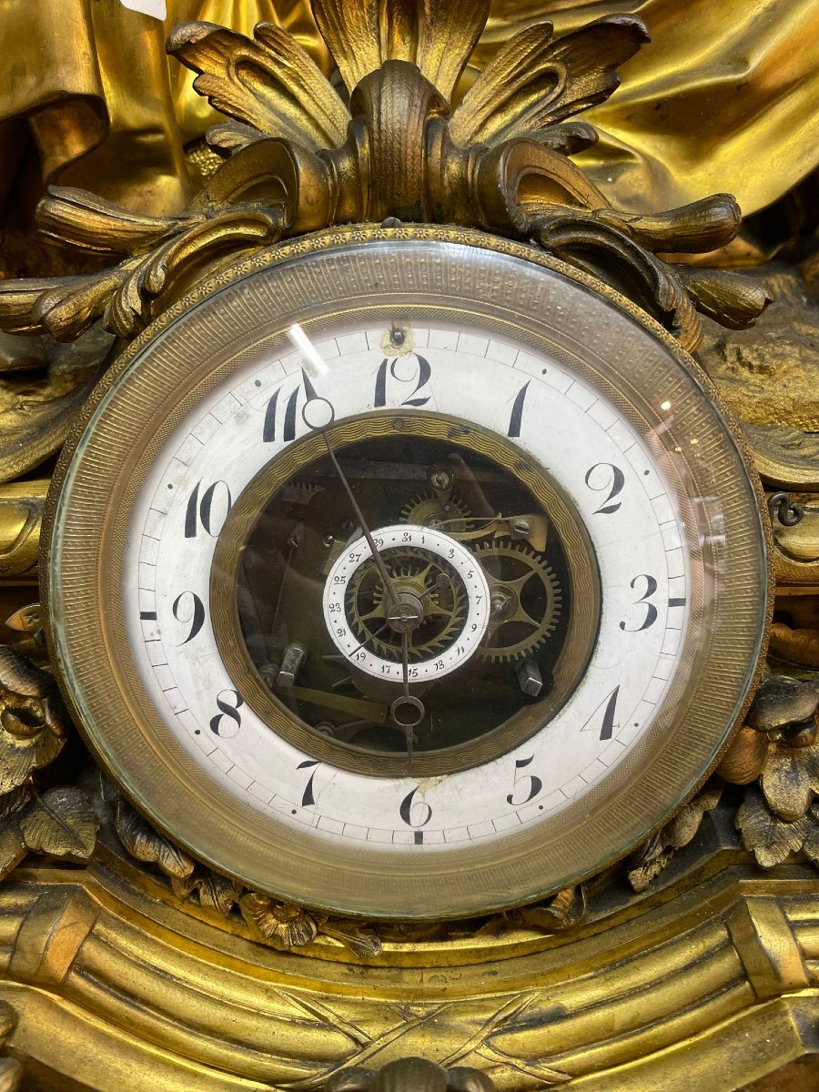 Orologio da camino in bronzo dorato – Francia, fine XVIII secolo-photo-4