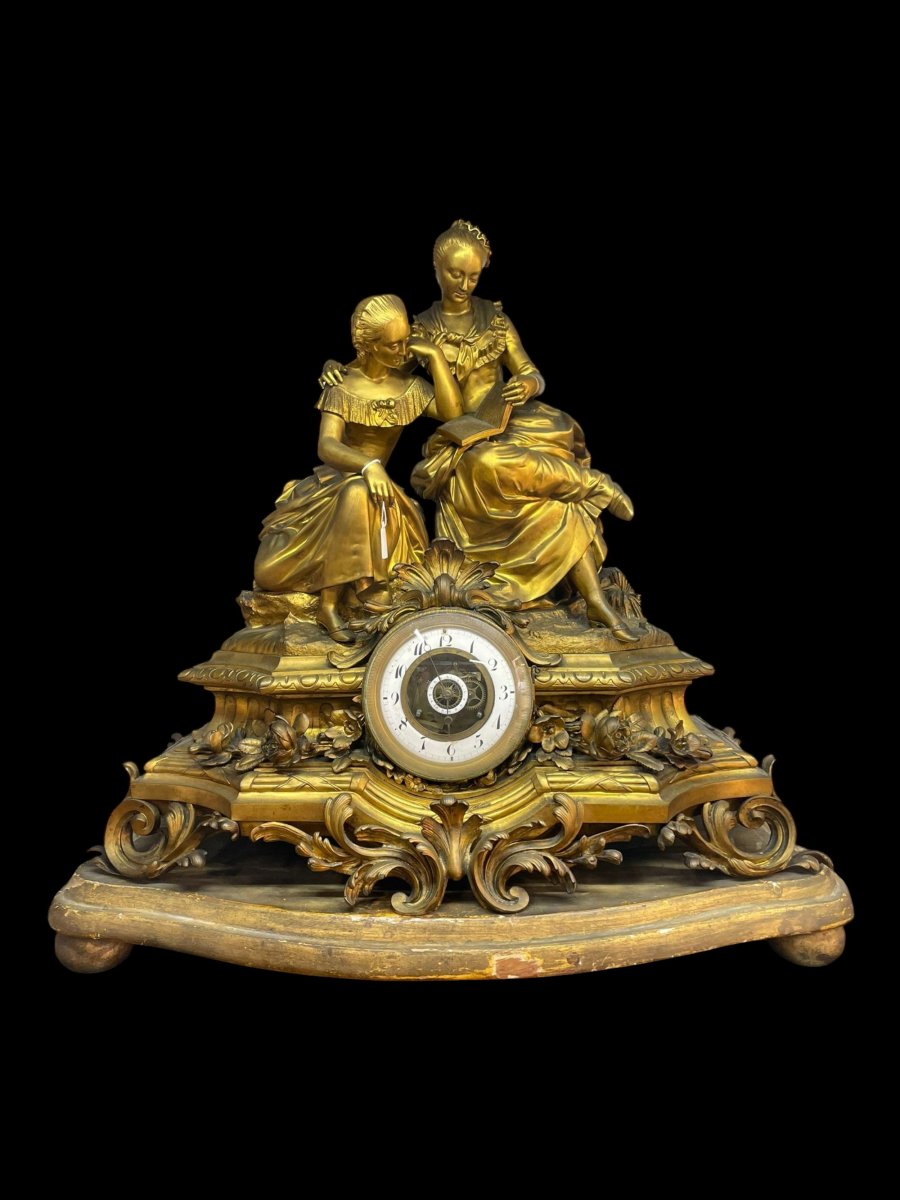 Orologio da camino in bronzo dorato – Francia, fine XVIII secolo