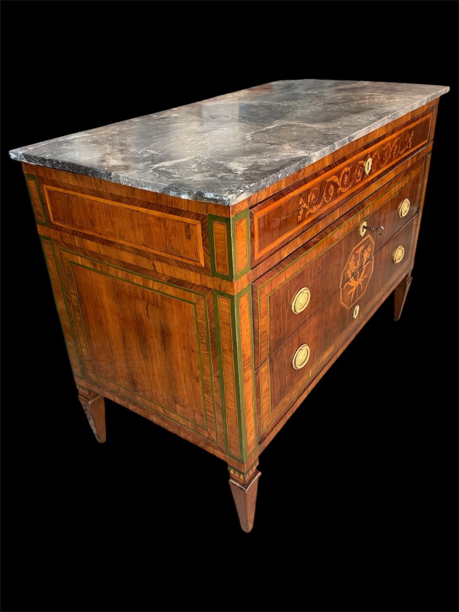 Cassettone Luigi XVI intarsiato – Fine XVIII secolo-photo-2