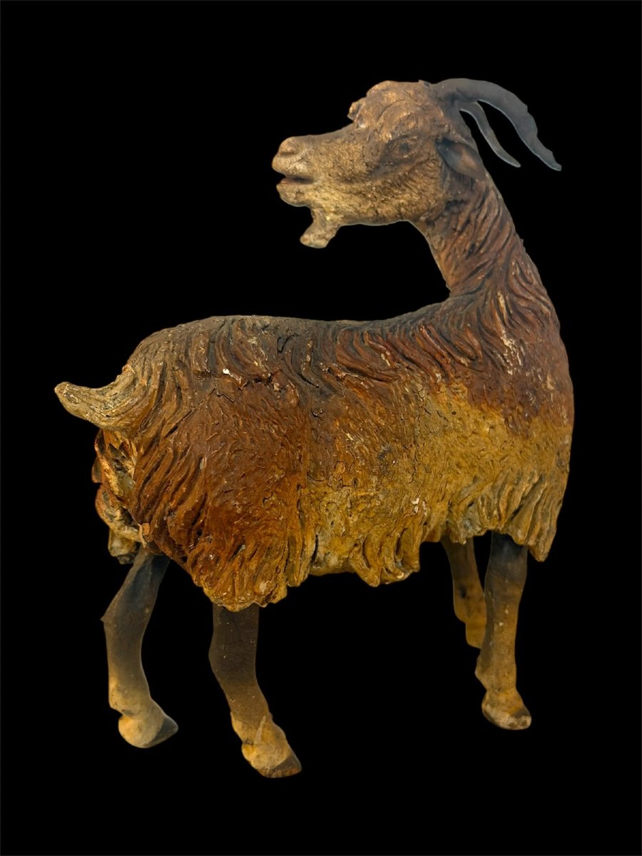 Capra da presepe napoletano in terracotta – Napoli, XIX secolo-photo-4