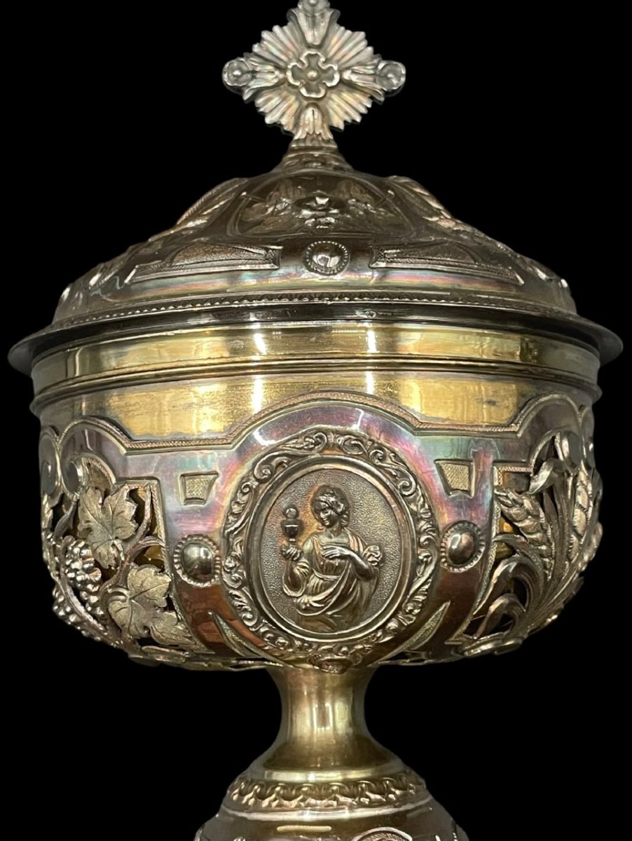 Pisside in argento e vermeil – Francia, 1860-photo-3
