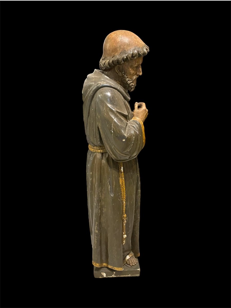 San Francesco d'Assisi – Scultura lignea policroma, Italia, XVIII secolo-photo-3