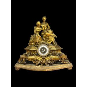Orologio da camino in bronzo dorato – Francia, fine XVIII secolo