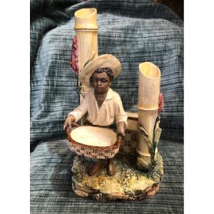 Slip, Child With Basket, Late 19th Century