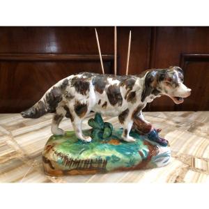 Toothpick, Paris Porcelain, Dog, Late 19th Century