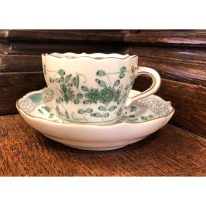 Cup And Saucer, German Porcelain, Meissen, 20th Century