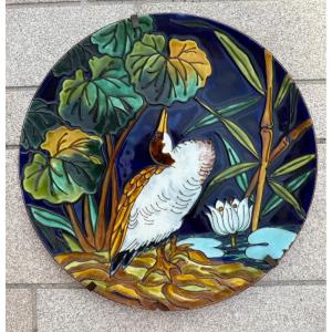 Large Earthenware Dish In The Taste Of Théodore Deck.