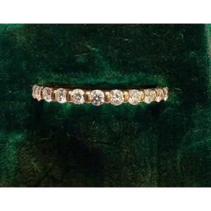Yellow Gold And Diamond Wedding Band, Full Eternity, Fred.