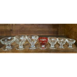 Service Of Baccarat Crystal Glasses Model Exelcior, Art Deco